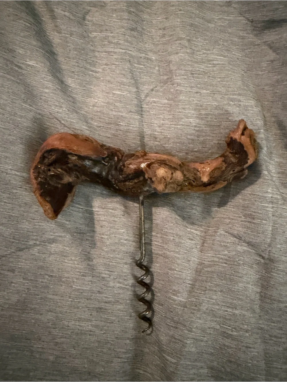 BIRD SHAPED Vintage Old Vine Grapevine Burl Wood Wine Bottle Opener Cork Screw